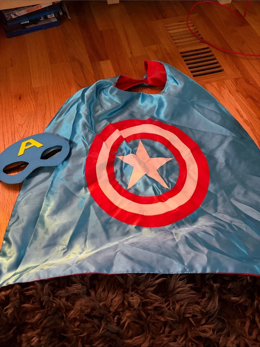 Kids Blue Captain America Costume Cape with Mask